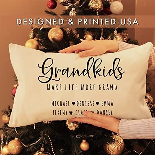 Personalized Lumbar Throw Pillow Covers w/Family Name - 6 Design 12x20 - Customized for Mom Grandma Women - Custom Decorative Oblong Pillowcase for Couch Sofa Bed Rectangle Pillow Case