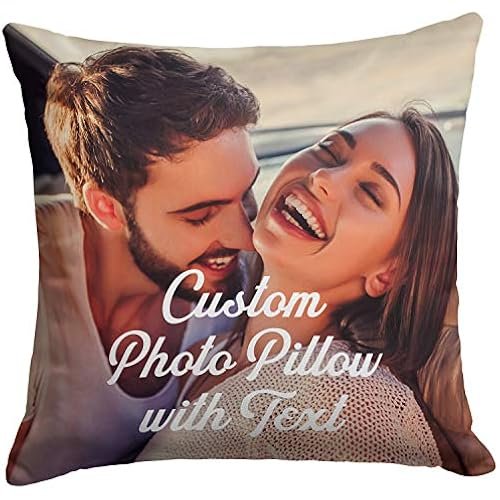 Custom Love, Couple Photo Pillow w Any Picture | 16x16 - Optional Insert | Personalized Cover with Your Loved Ones - Custom Couple Gifts