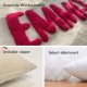 Customized Embroidered Name Linen Throw Lumbar Pillows, Personalized Monogrammed Names Pillow, Custom Natural Linen Farmhouse Boho Pillow Case Gifts (12X20)