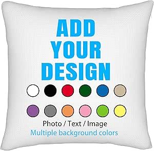 Personalized Throw Pillow Covers Custom Pillow Case with Photo Text Image, Square Pillowcase Cushion Covers for Sofa Couch Bed Chair Farmhouse Decorative Throw Pillows Multi Standard Size Optional