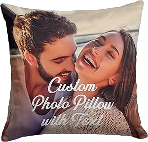 Custom Love, Couple Photo Pillow w Any Picture | 16x16 - Optional Insert | Personalized Cover with Your Loved Ones - Custom Couple Gifts