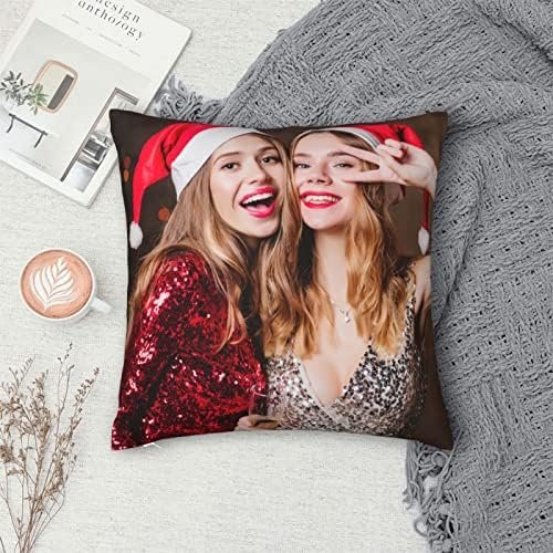Personalized Throw Pillow Covers Custom Pillow Case with Photo Text Image, Square Pillowcase Cushion Covers for Sofa Couch Bed Chair Farmhouse Decorative Throw Pillows Multi Standard Size Optional