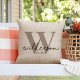 MRC Wood Products 16x16 Personalized Monogram Throw Pillow Cushion Cover for Home Decor (Cover Only)