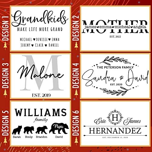 Personalized Lumbar Throw Pillow Covers w/Family Name - 6 Design 12x20 - Customized for Mom Grandma Women - Custom Decorative Oblong Pillowcase for Couch Sofa Bed Rectangle Pillow Case
