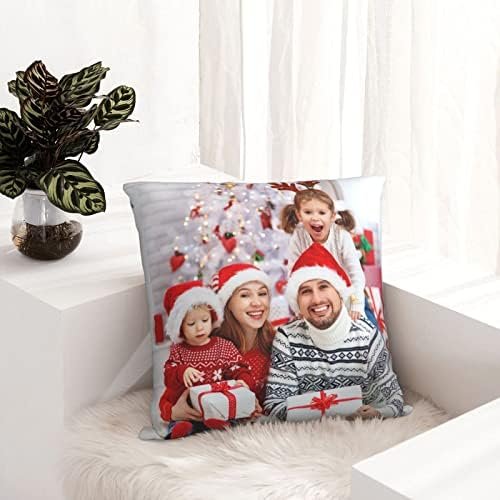 Personalized Throw Pillow Covers Custom Pillow Case with Photo Text Image, Square Pillowcase Cushion Covers for Sofa Couch Bed Chair Farmhouse Decorative Throw Pillows Multi Standard Size Optional