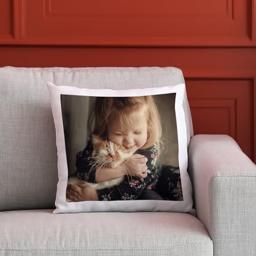 ArtPix 3D Personalized Photo Pillow Cover - Custom Cushion Case with Any Picture Print Gift - Customized Pillows with Your Loved Ones/Family - Square Pillows