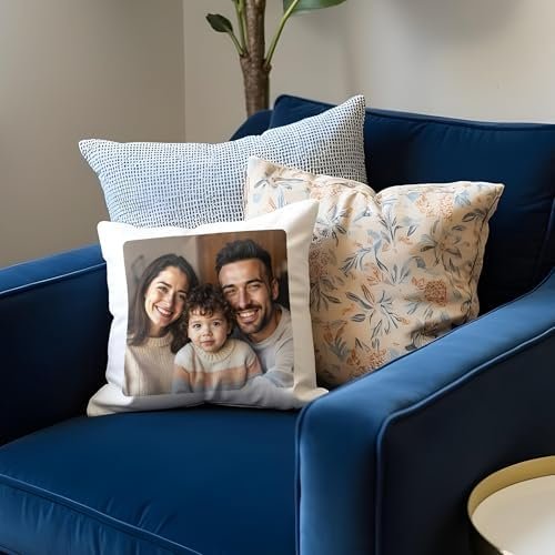 ArtPix 3D Personalized Photo Pillow Cover - Custom Cushion Case with Any Picture Print Gift - Customized Pillows with Your Loved Ones/Family - Square Pillows