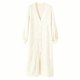 Women's Cream Diamond Pattern Longline Cardigan, V-Neck Knitted Duster Coat