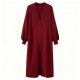 Women's Burgundy Longline Cardigan, Oversized V-Neck Knitted Duster Coat