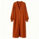 Women's Brown Longline Cardigan, Oversized V-Neck Knitted Duster Coat